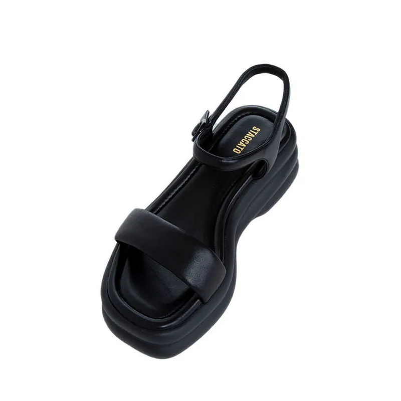 EI807-005 Platform Sandals - Black