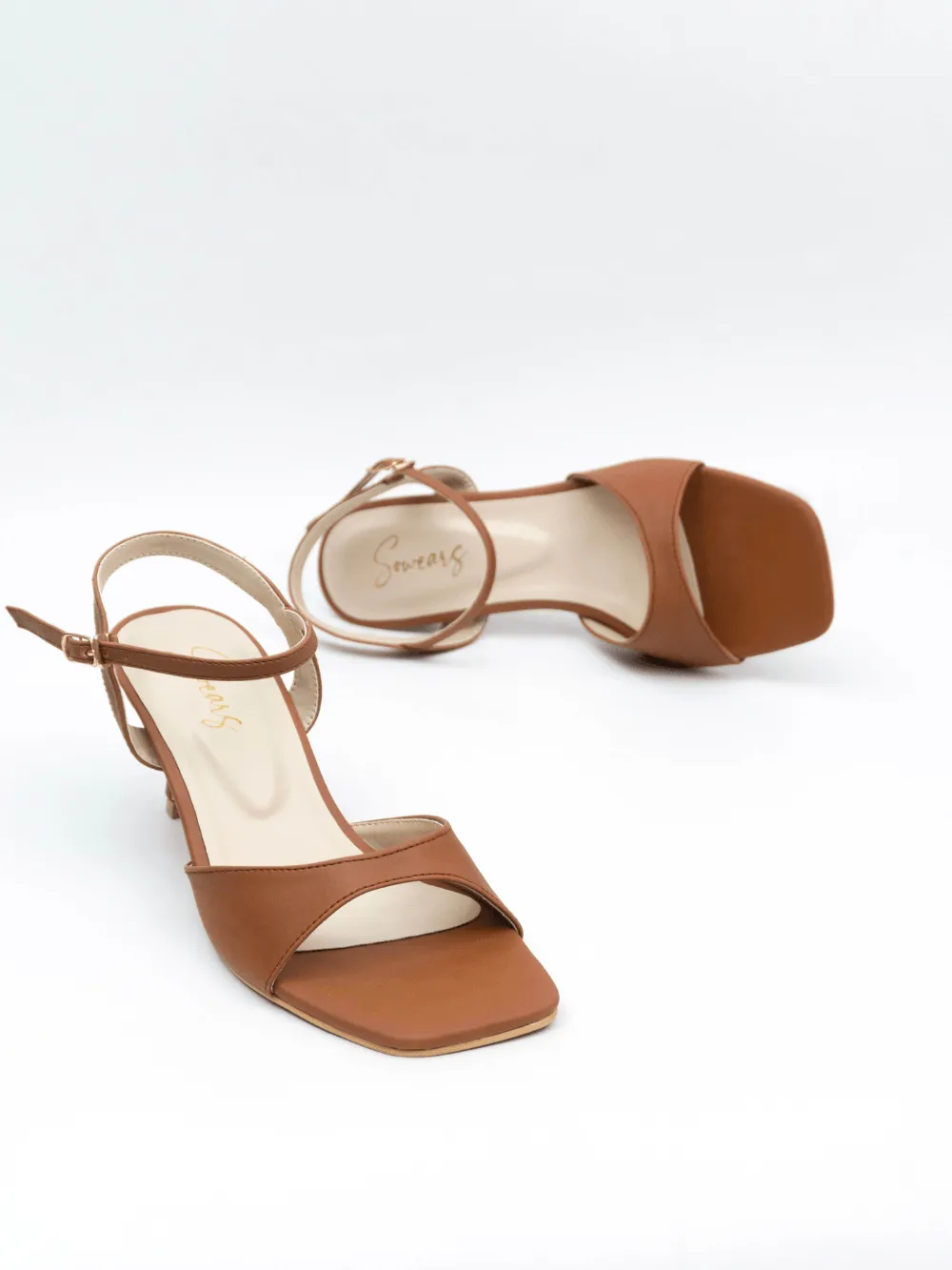 Fluer - Brown Ankle Strap Heels