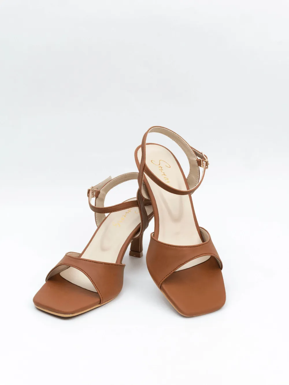 Fluer - Brown Ankle Strap Heels