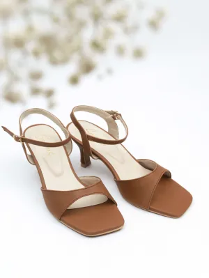 Fluer - Brown Ankle Strap Heels