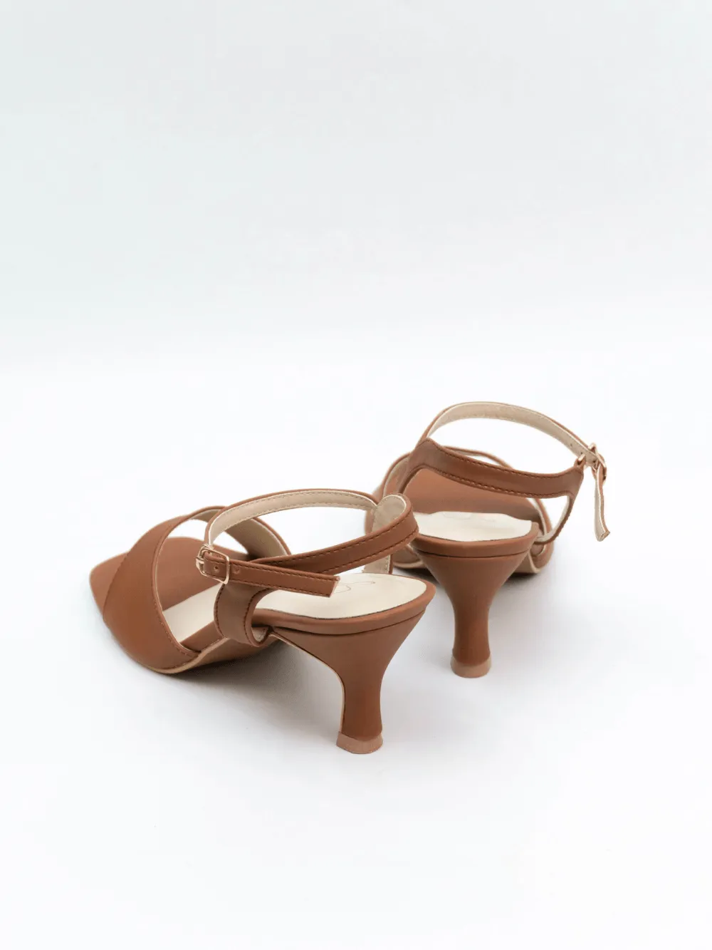 Fluer - Brown Ankle Strap Heels