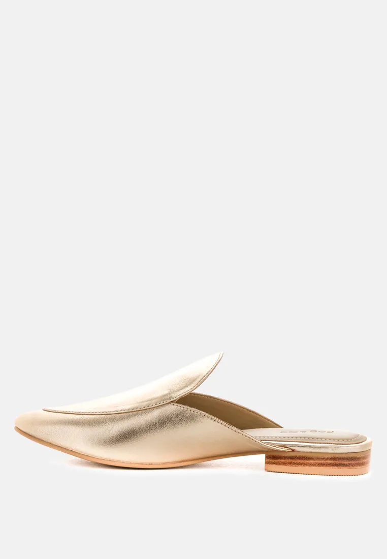 Marla Metallic Leather Mules