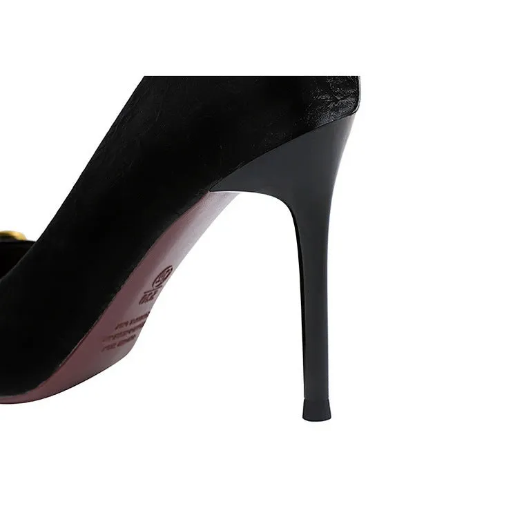 Metal Chain Pump Heels