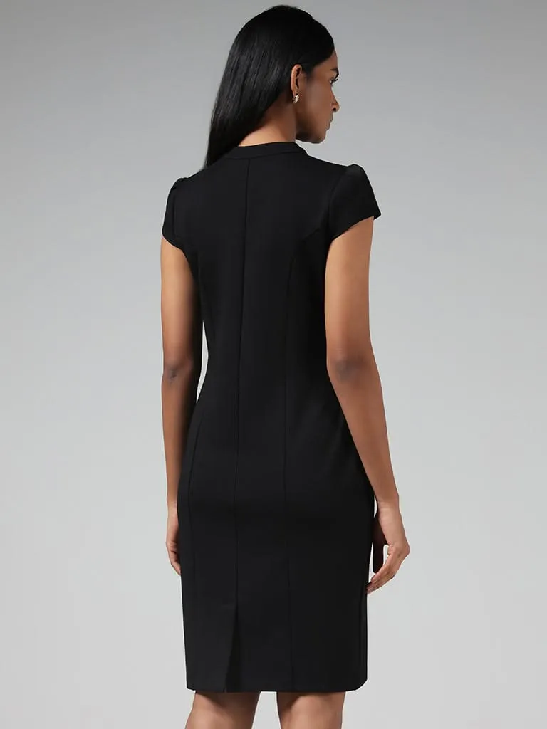 Wardrobe Solid Black Shift Dress