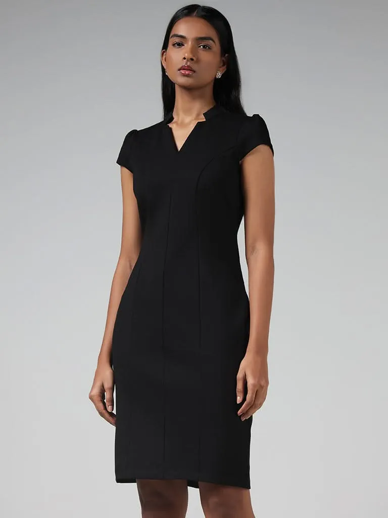 Wardrobe Solid Black Shift Dress
