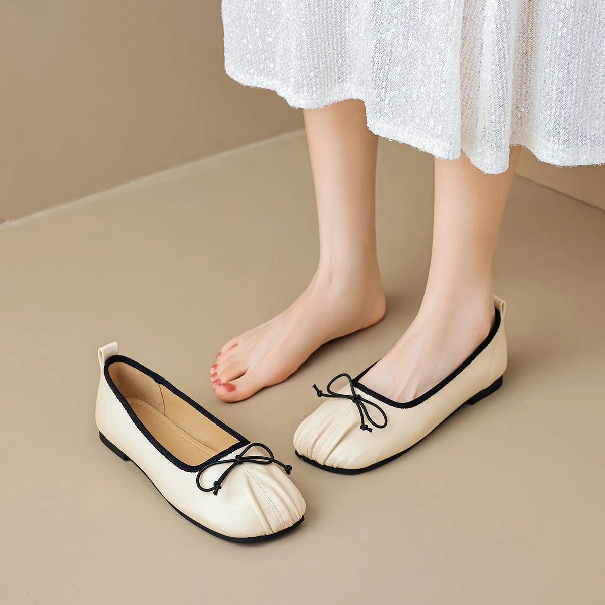 Women Minimalism Style Soft Leather Flats
